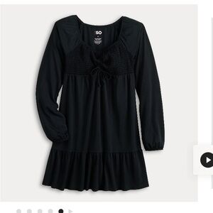SO Junior front tie skater dress black XXL NWOT